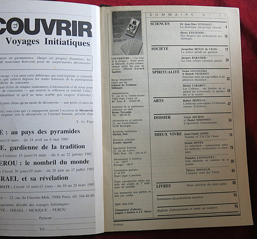 Magazine Spirituel Français Vintage 1987 - La véritable histoire des Tarots - Régime énergétique chinois