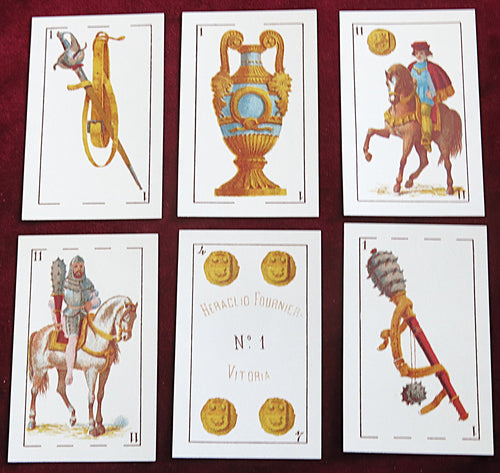 Fournier, Heraclio Fournier, Baraja Española, Spanish playing cards, 19th century cards, Fournier reproduction, Fournier 1868, naipes, collectors cards, historical cards, Vitoria Fournier, Spanish card games, Fournier museum, classic baraja, cups coins swords clubs, antique reproduction