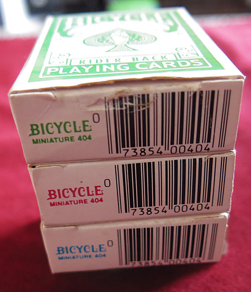 Jeu de 3 jeux de cartes miniatures Vintage Bicycle Rider Back – (série 404, années 1990)