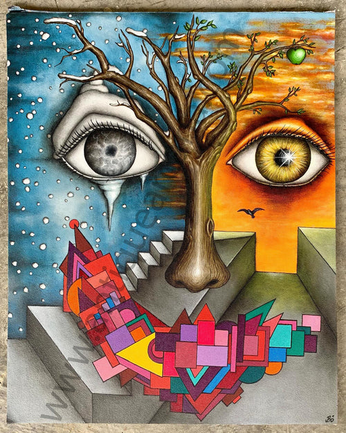 "GangaJi" by Bö Original Art Work - Ayahuasca Vision style