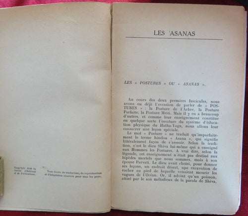 ASANAS - HATHA YOGA 1946 livre rare