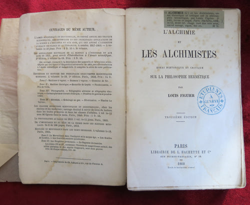 Alchimie 1856 : Essai historique et critique sur la philosophie hermétique
