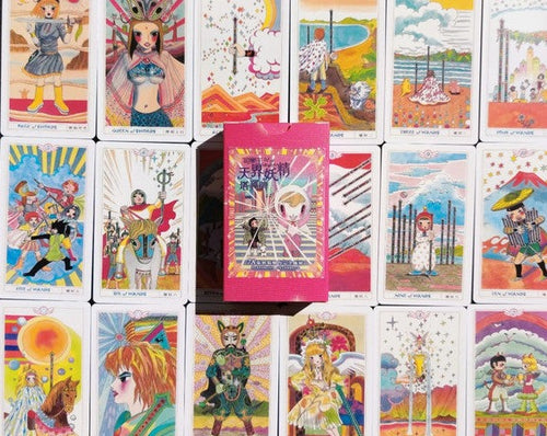 Japanese tarot, cute tarot, girly taot, Pink Tarot Cards, Elf of Heaven Tarot - Pink Tarot Cards - Unicorn Theme deck of Cards - Sailor Moon Cards - Pokemon style cards