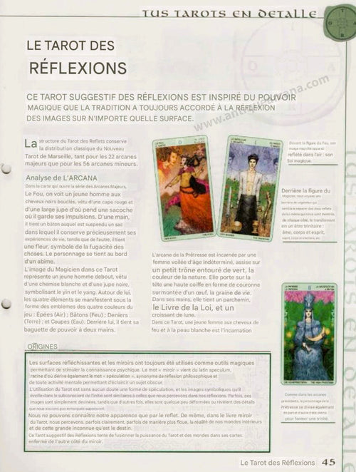 Tarot des Réflexions - Instructions UNIQUEMENT - Téléchargement de fichier - ANGLAIS, FRANÇAIS ET ESPAGNOL - IMPRIMABLE