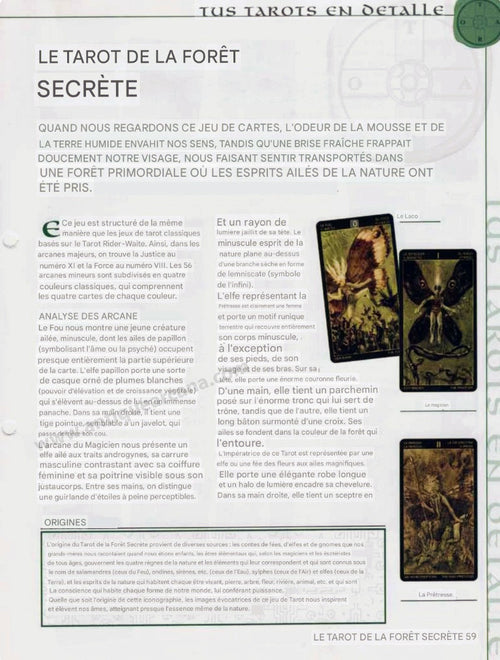 Tarot de la Forêt Secrète – Instructions UNIQUEMENT - Téléchargement de fichier - ANGLAIS, FRANÇAIS ET ESPAGNOL - IMPRIMABLE