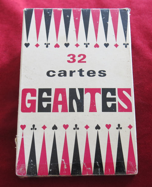 vintage playing cards, B.P. Grimaud, cartes géantes, oversized cards, jumbo playing cards, French cards, collector deck, rare Grimaud, mid century cards, vintage card game, jeu de cartes anciennes