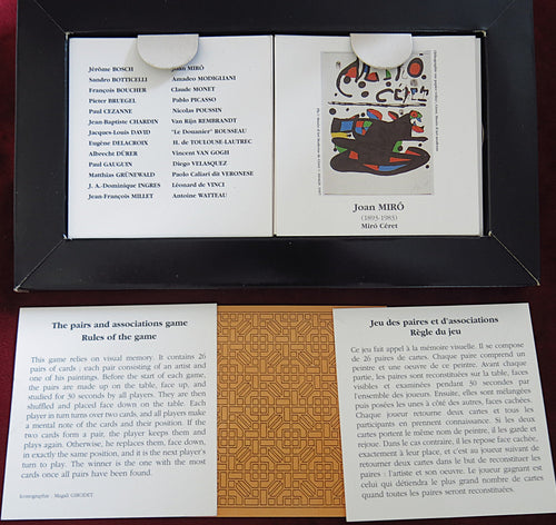 Jeu de mémoire vintage années 90 – Jeu des Paires et d'Associations – Dusserre Paris – Artistes & Tableaux – Van Gogh, Da Vinci, Monet, Picasso