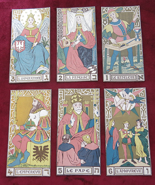 Oswald Wirth, Wirth Tarot, Emile Nourry, rare tarot deck, 1920s tarot, antique tarot, historical tarot, chromolithography, alchemy symbols, Phoenician script, occult tarot, tarot des imagiers, collector's tarot, vintage tarot deck, major arcana only, original Wirth edition, esoteric tarot, tarot history, sacred tarot, French tarot deck, handmade tarot, tarot collection, mystic tarot, old tarot cards, early 20th century tarot