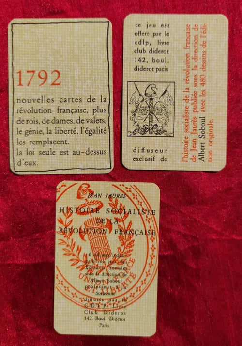 Coffret de cartes à jouer Jean Jaurès 1972 - Histoire socialiste de la Révolution française