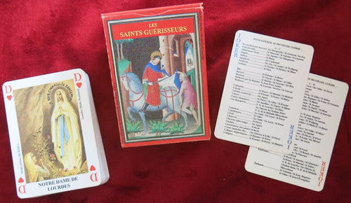 Le jeu de cartes des Saints Guérisseurs - Cartes saintes catholiques anciennes
