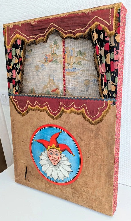 Vintage Puppet Theater, Punch and Judy Toy, Antique Puppet Stage, Folding Wooden Puppet Booth, Mid Century Puppet Theater, Victorian Style Toy Theater, Marionette Theater, Retro Children's Theater, Puppet Show Stage, Collectible Punch and Judy, Handcrafted Puppet Booth, Vintage Toy Display, 1950s Puppet Theater, Theater Décor Prop, Paper Scenery Puppet Set, Old World Toy Theater, Classic Puppet Show Set, Decorative Puppet Theater, Nostalgic Puppet Toy, Rare Vintage Puppet Box