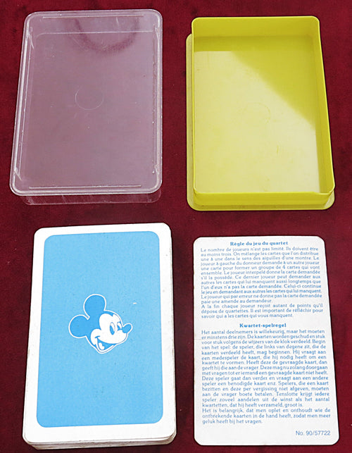 Jeu de cartes Walt Disney Mickey Mouse Quartet des années 1970 – FX Schmid – Coffret complet rare