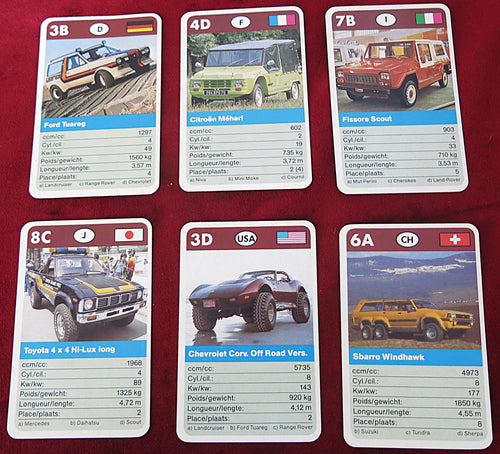 « Cross-Country Off-Road Quartet – FX Schmid années 1980 – Jeu de cartes de course vintage rare »