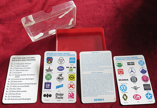 « Géants / Wegreuzen » (Géants de la route) – Poids lourds – FX Schmid Super Quartett n° 215 – Années 1980 – Mini Trump Game