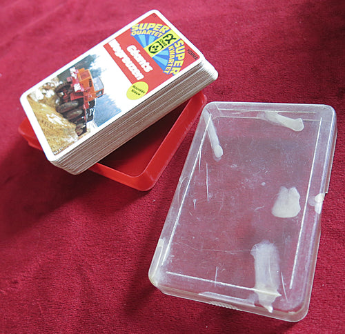 « Géants / Wegreuzen » (Géants de la route) – Poids lourds – FX Schmid Super Quartett n° 215 – Années 1980 – Mini Trump Game