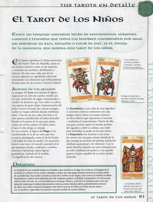 Tarot de los Niños - Instructions SEULEMENT - Téléchargement de fichiers - ANGLAIS, FRANÇAIS ET ESPAGNOL - Claves y Secretos del Tarot IMPRIMABLE