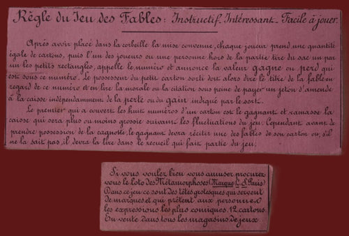 1890 - Léon SAUSSINE - Nouveau Jeu des Fables de La Fontaine