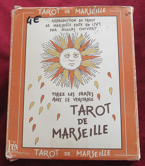 Rare 1990 edition of the Tarot de Marseille Heron box based on the 1761 Nicolas Conver deck