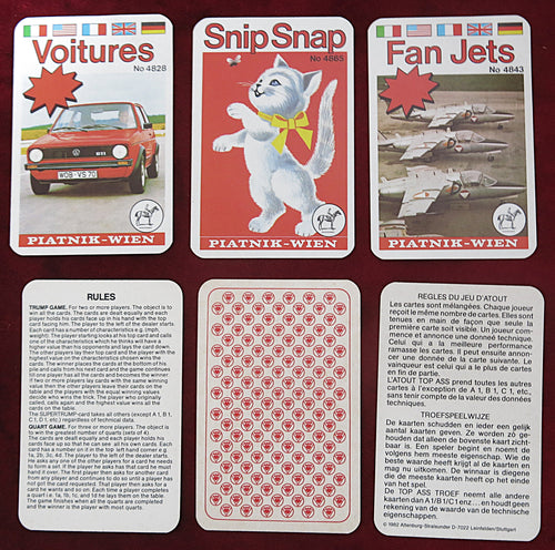 Porsche Top Ass Vintage – Jeu de cartes Piatnik Trump – Années 1980 – Complet 32 cartes – Jeu de cartes de course automobile classique