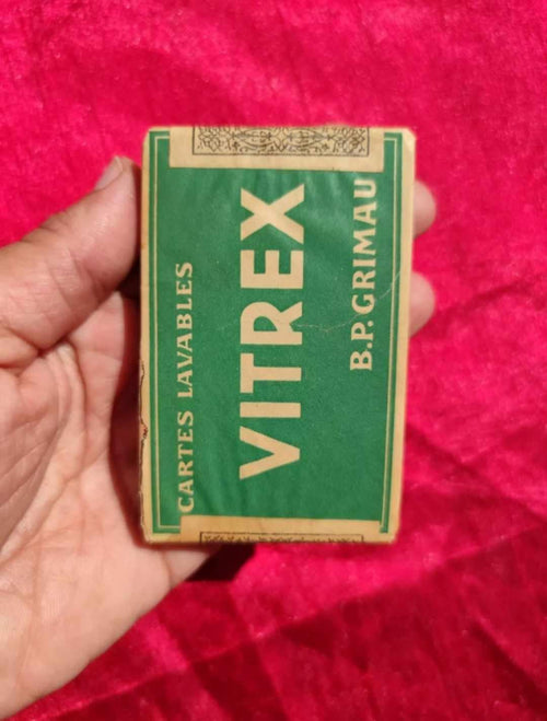 Cartes à jouer vintage Vitrex – BP Grimaud – Jeu de 32 cartes lavable – Années 1940/50, France
