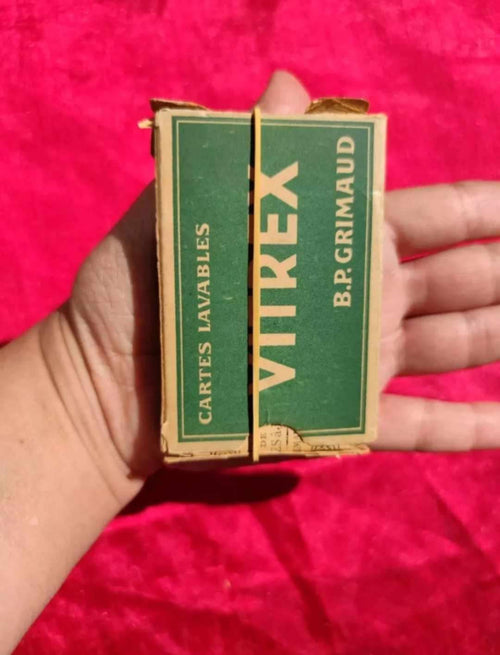 Cartes à jouer vintage Vitrex – BP Grimaud – Jeu de 32 cartes lavable – Années 1940/50, France