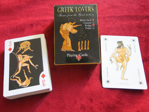 Cartes à jouer érotiques sur les amants grecs - Cartes sur la vie sexuelle de la Grèce antique