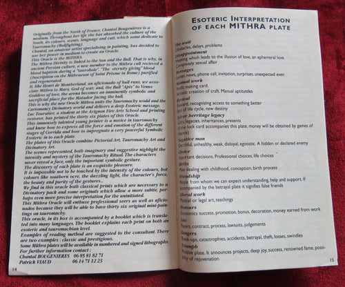 The Mithra - Tauromachie cards - 80s - Bullfighting Divination