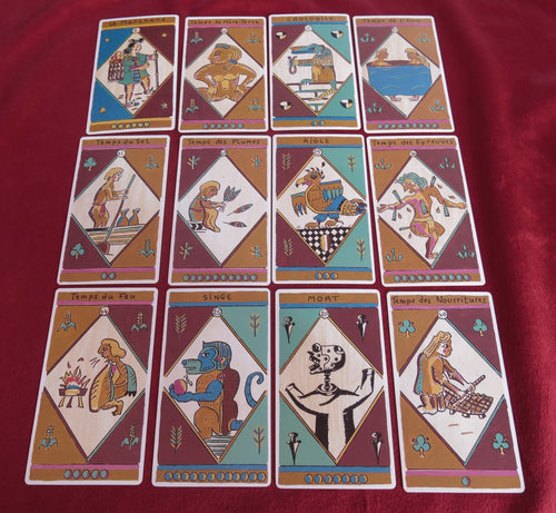 Jeu de tarot aztèque 1986 - Cartes oracles d'art aztèque