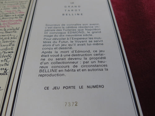 Belline Grand Tarot Deck - 1st Edition 1966 Golden box