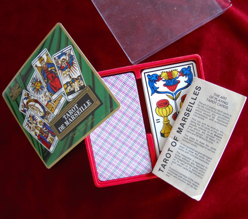 Coffret Tarot de Marseille "dos rose" 1963 par Grimaud