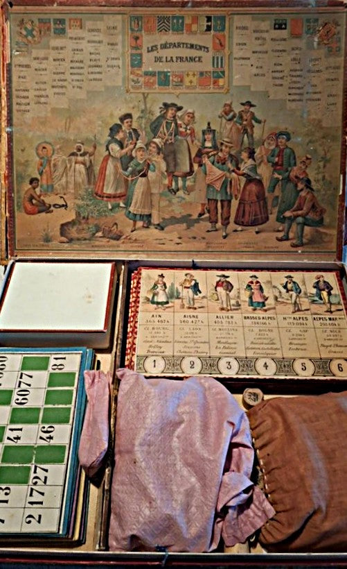 Antique French Geography & Lotto Game (c. 1875) – Les Départements de la France