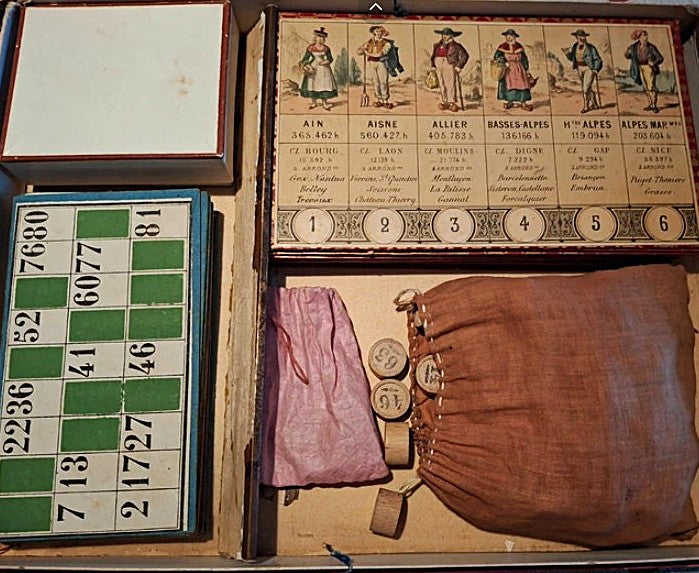 Antique French Geography & Lotto Game (c. 1875) – Les Départements de la France