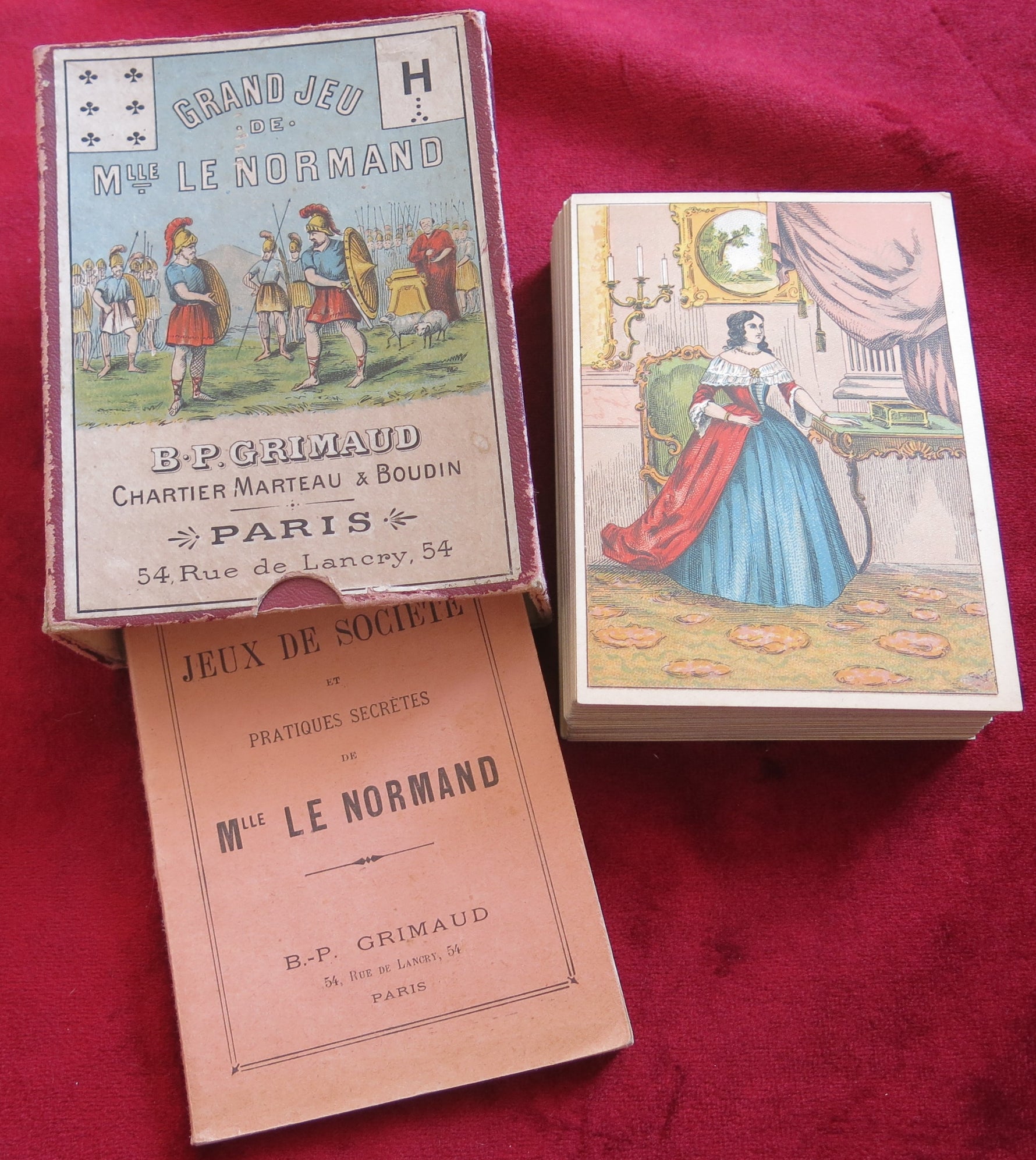 Lenormand, Grand Jeu Lenormand, Mlle Lenormand, antique tarot, antique oracle, fortune telling cards, divination, cartomancy, oracle deck, French cards, 19th century cards, Grimaud Paris, esoteric, occult, rare tarot, astrology cards, mythological cards, alchemy cards, oracle Lenormand, collector’s deck, rare antique