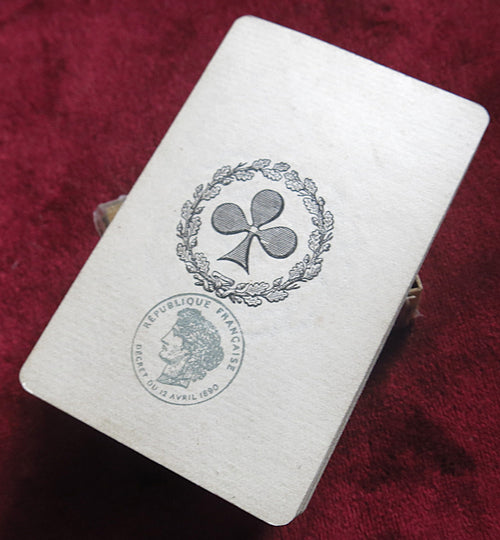 Cartes à jouer antiques françaises de 1890 – « RÉPUBLIQUE FRANÇAISE – DÉCRET DU 12 AVRIL 1890 »