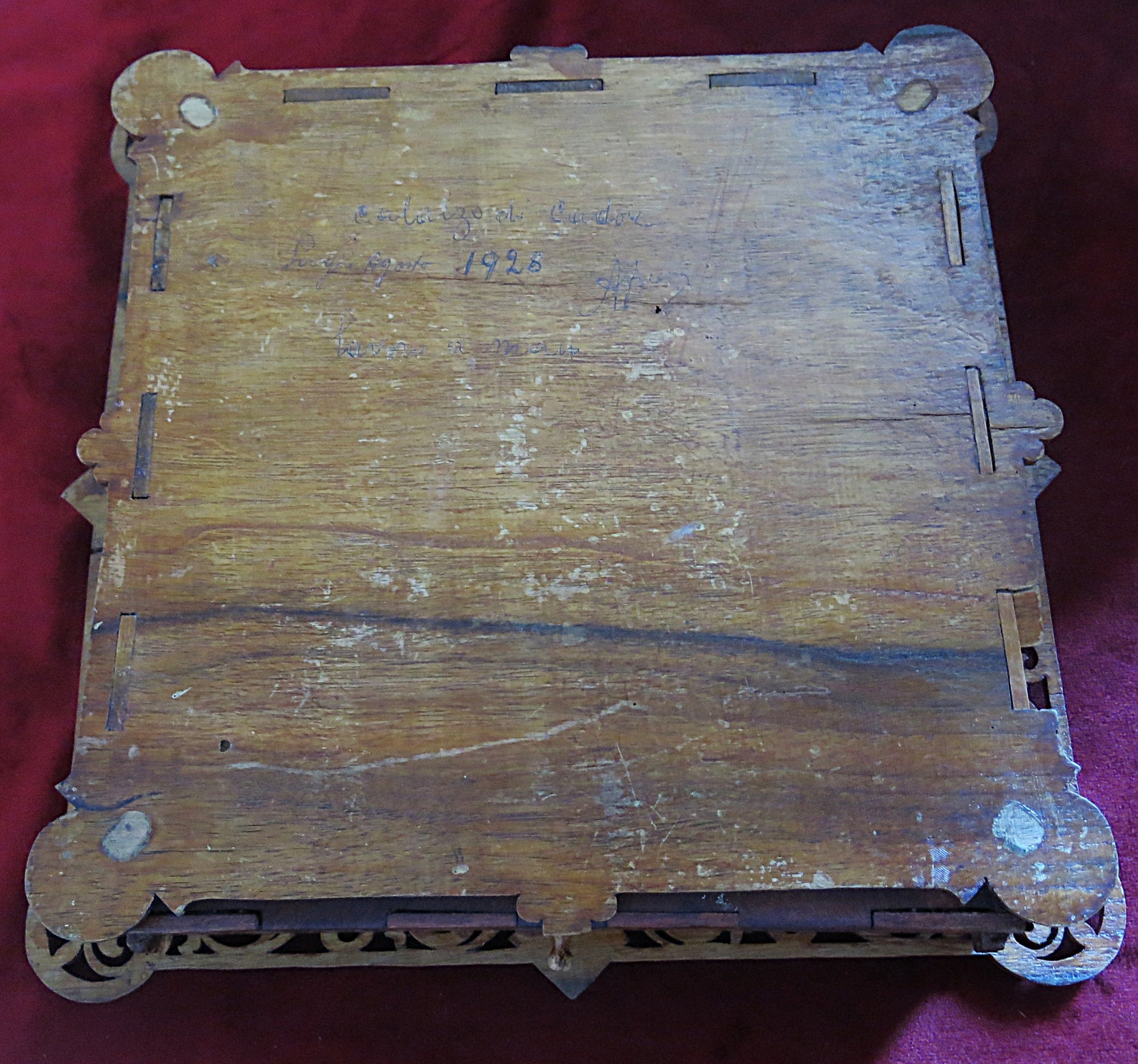 Exceptional 1928 Handmade Italian Checkers Board – Calalzo di Cadore