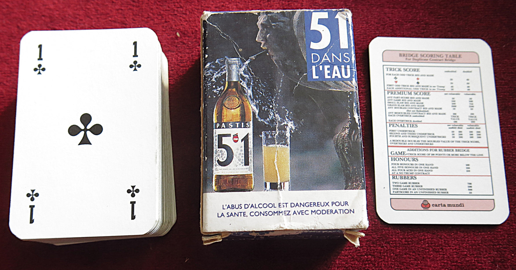 Pastis 51 Mini Playing Cards – Vintage 1990s  Advertising Mini Game