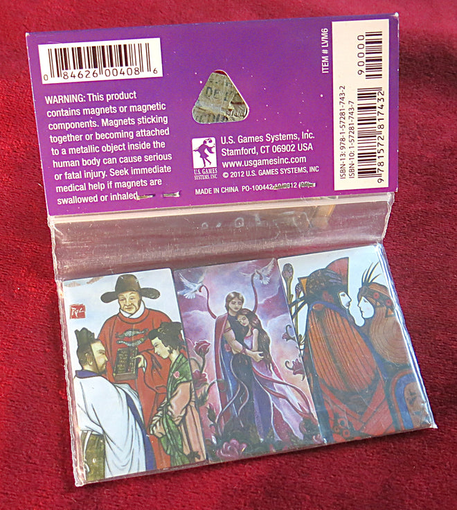 Vintage Tarot Magnet Set – “The Lovers” Card – 6 Deck Designs – U.S. Games Systems – New & Sealed