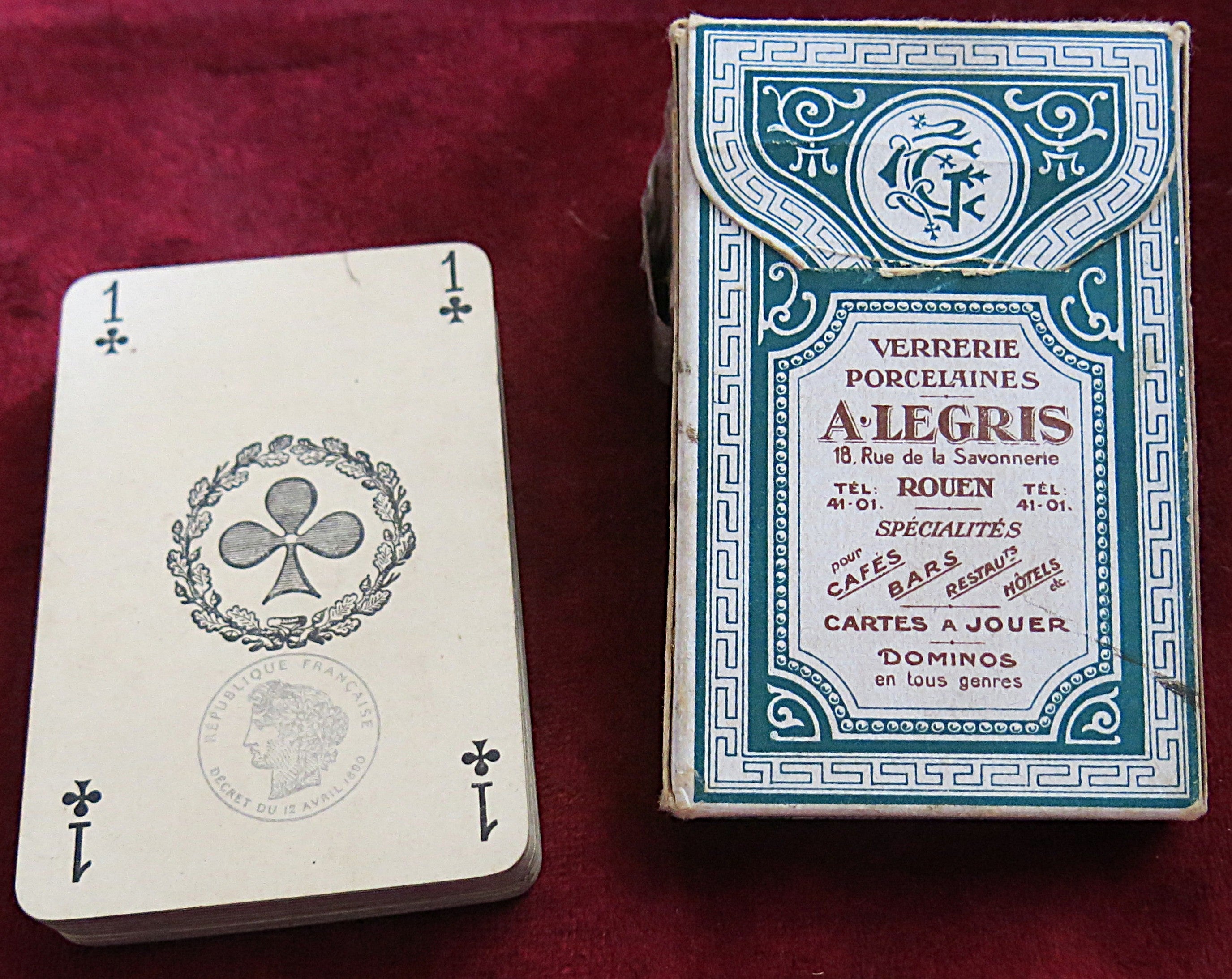 Antique B.P. Grimaud No. 90 Poker Piquet Playing Cards – Original Advertising Sleeve