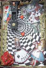 Alice in Wonderland Divination Box – Unique Handmade Oracle Book Box with Vintage Pocket Tarot