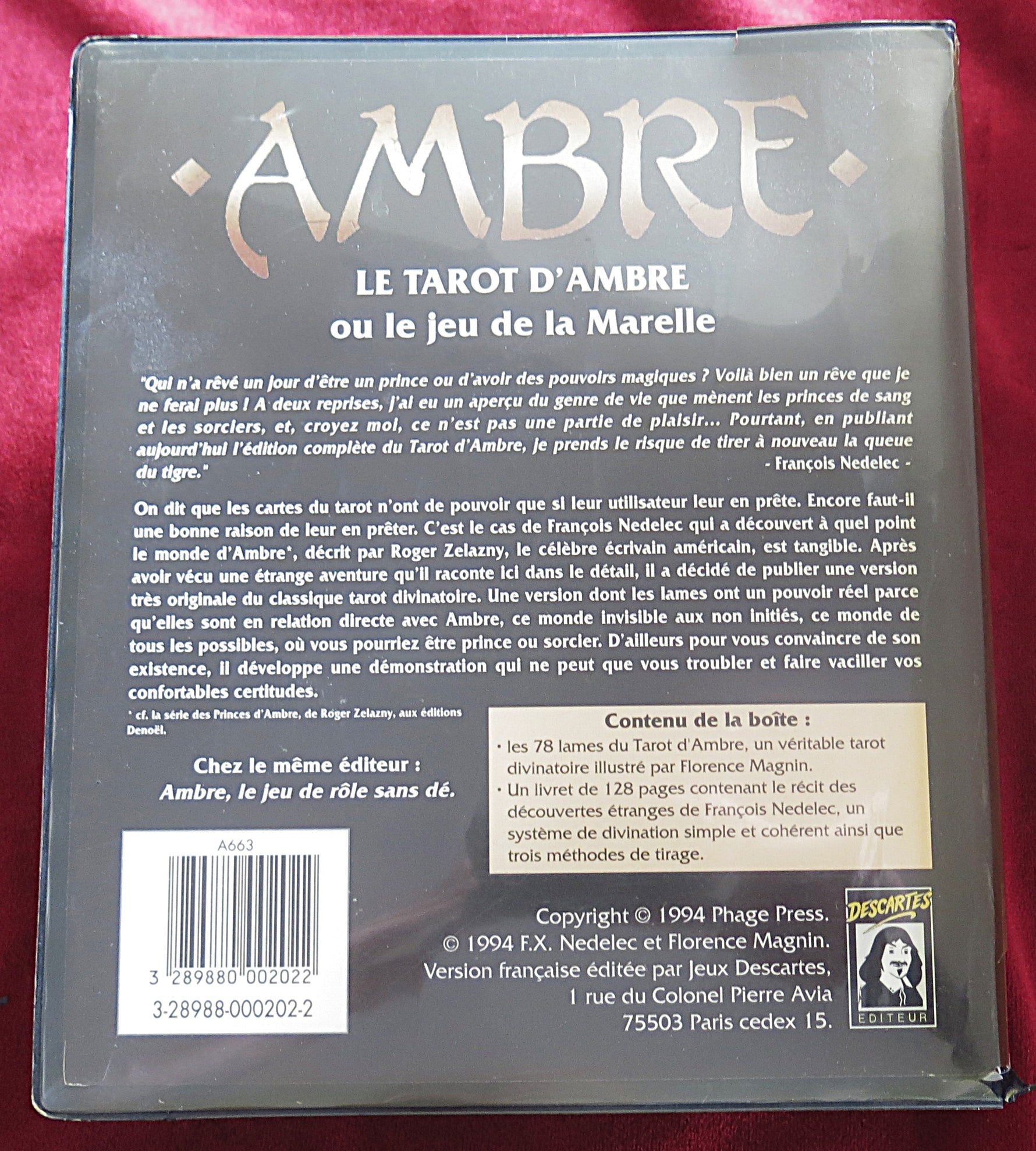 Le Tarot d’Ambre – Ambre Tarot (Descartes, 1994) – EXTREMELY RARE
