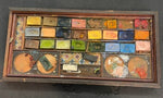 Boîte d'aquarelle ancienne en bois – Fin XIXe/début XXe siècle
