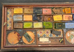 Boîte d'aquarelle ancienne en bois – Fin XIXe/début XXe siècle