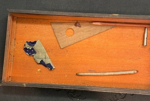 Boîte d'aquarelle ancienne en bois – Fin XIXe/début XXe siècle