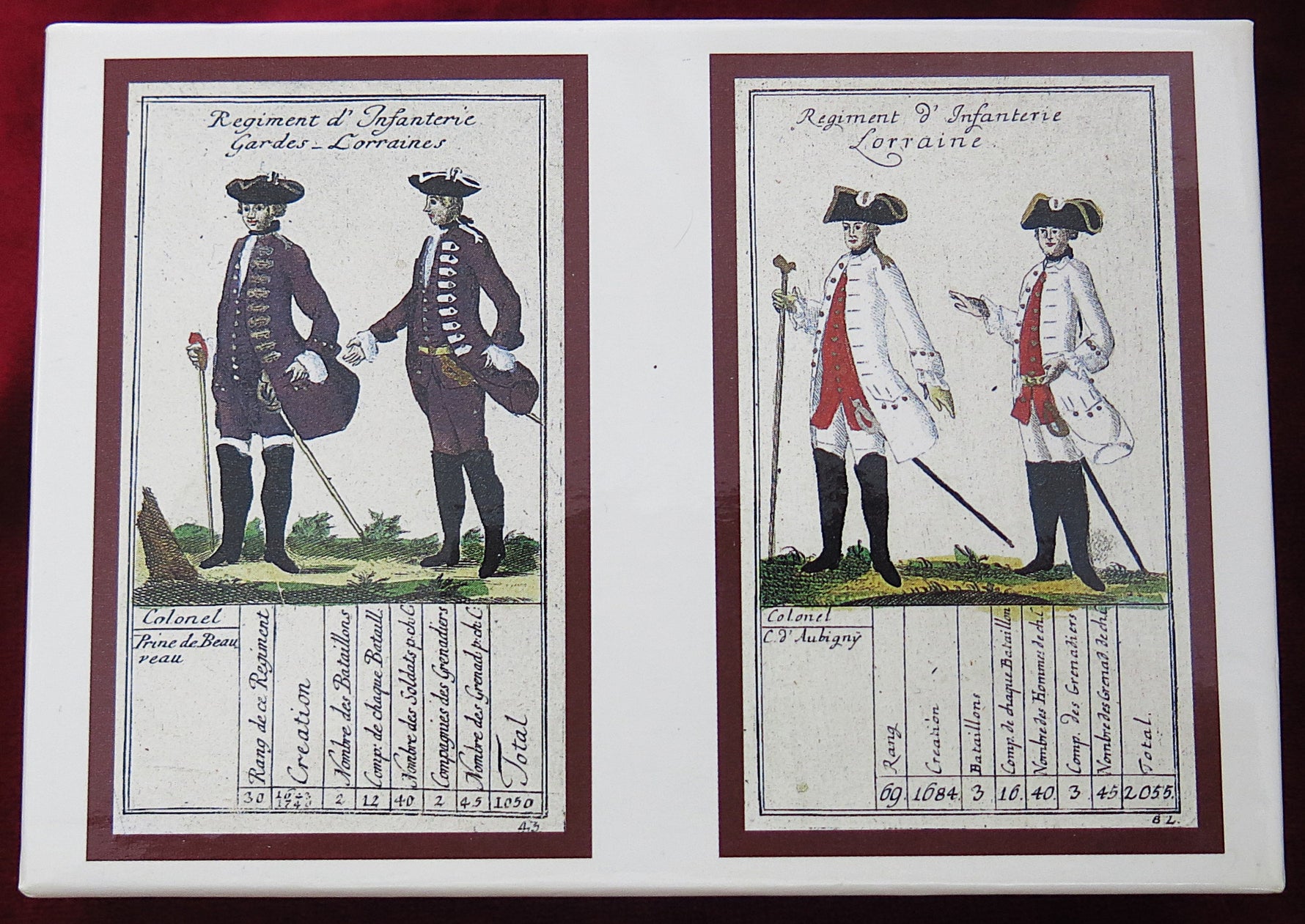 Infanterie française 1757 – Cartes à jouer historiques – Double jeu HERON