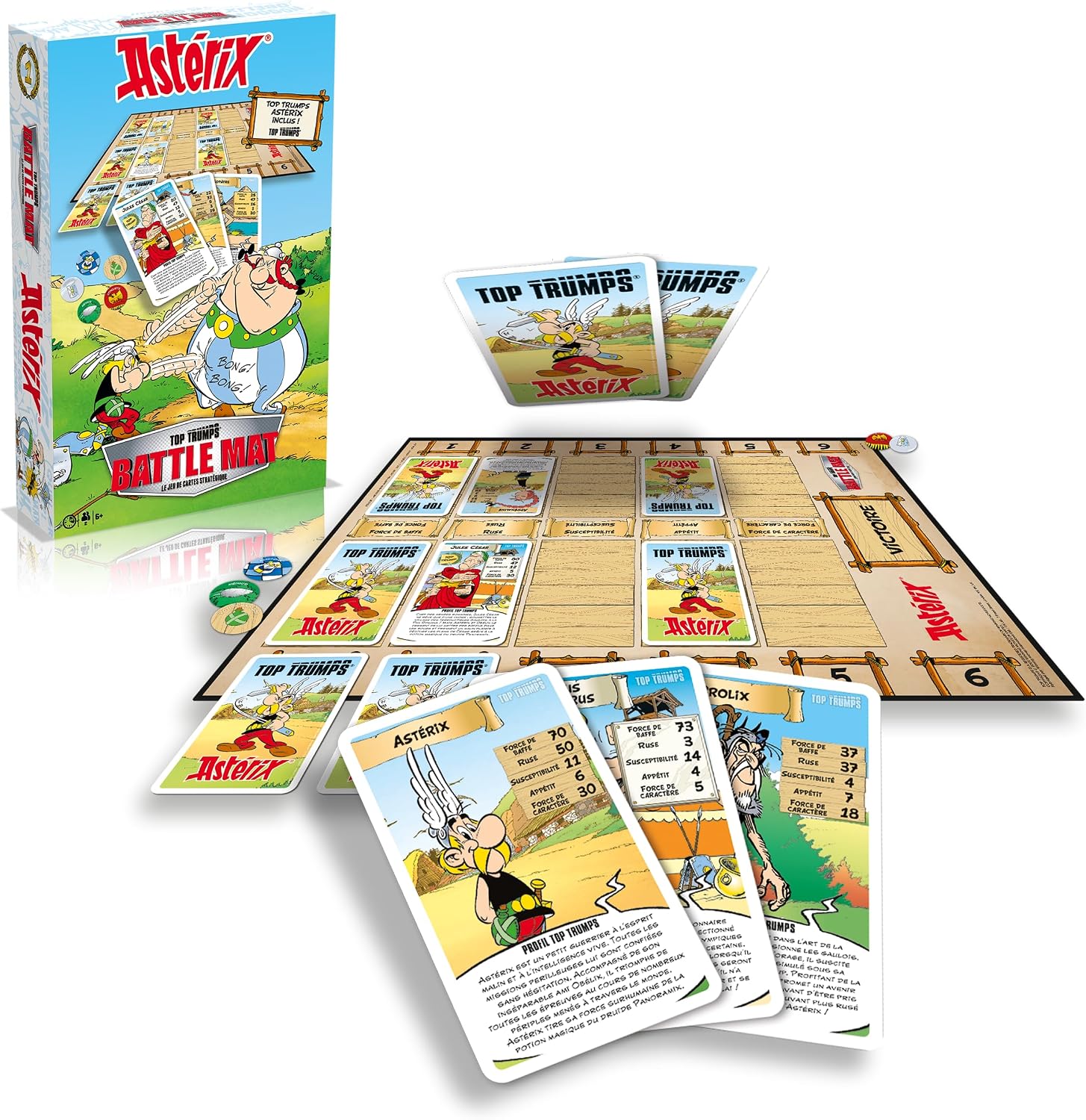 Astérix Top Trumps Tapis de Bataille Scellé Jeu de Société de Stratégie en Français
