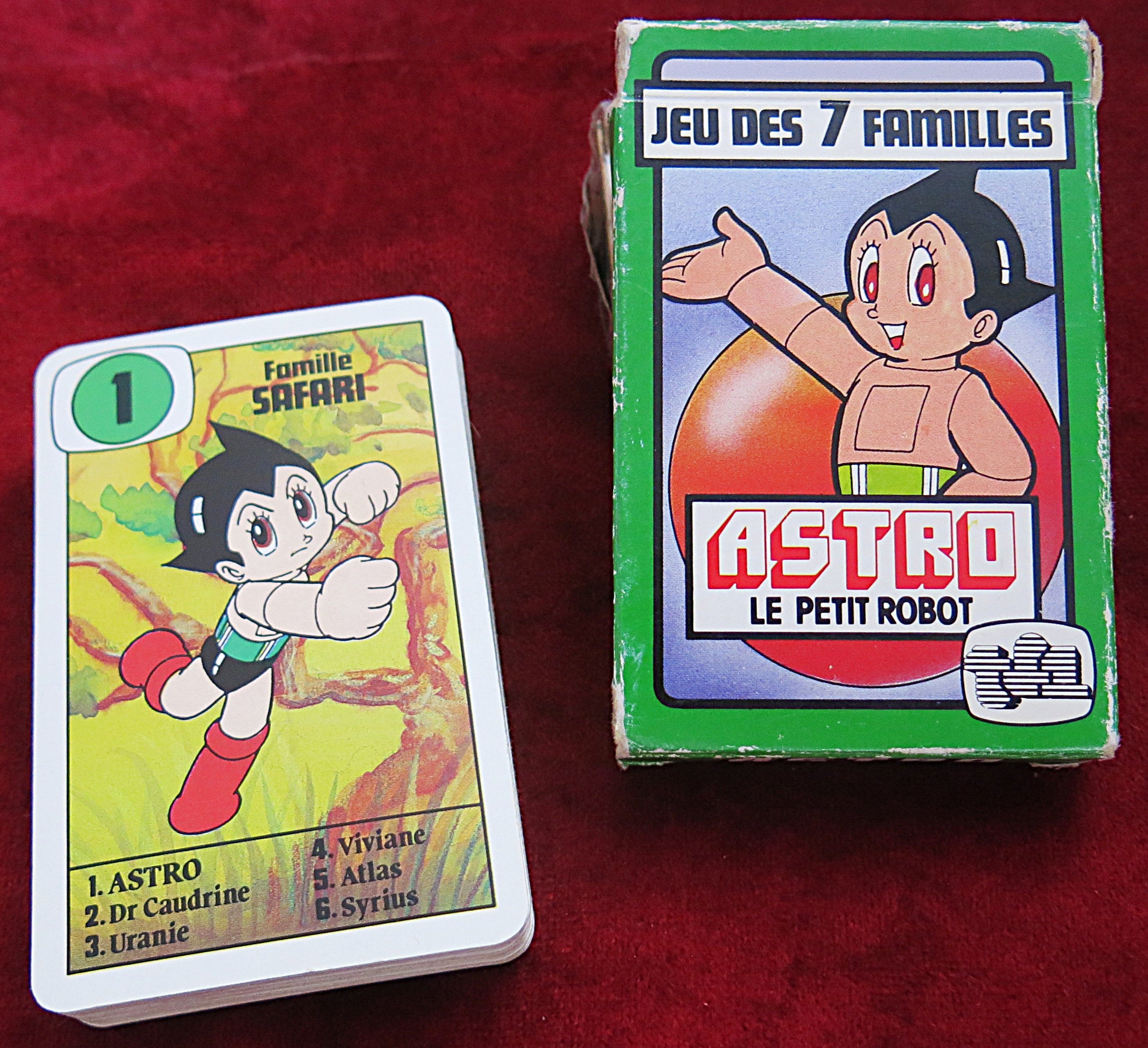 Jeu de cartes rare Astro Boy 7 Familles – TF1 1982 – Osamu Tezuka – Complet avec boîte