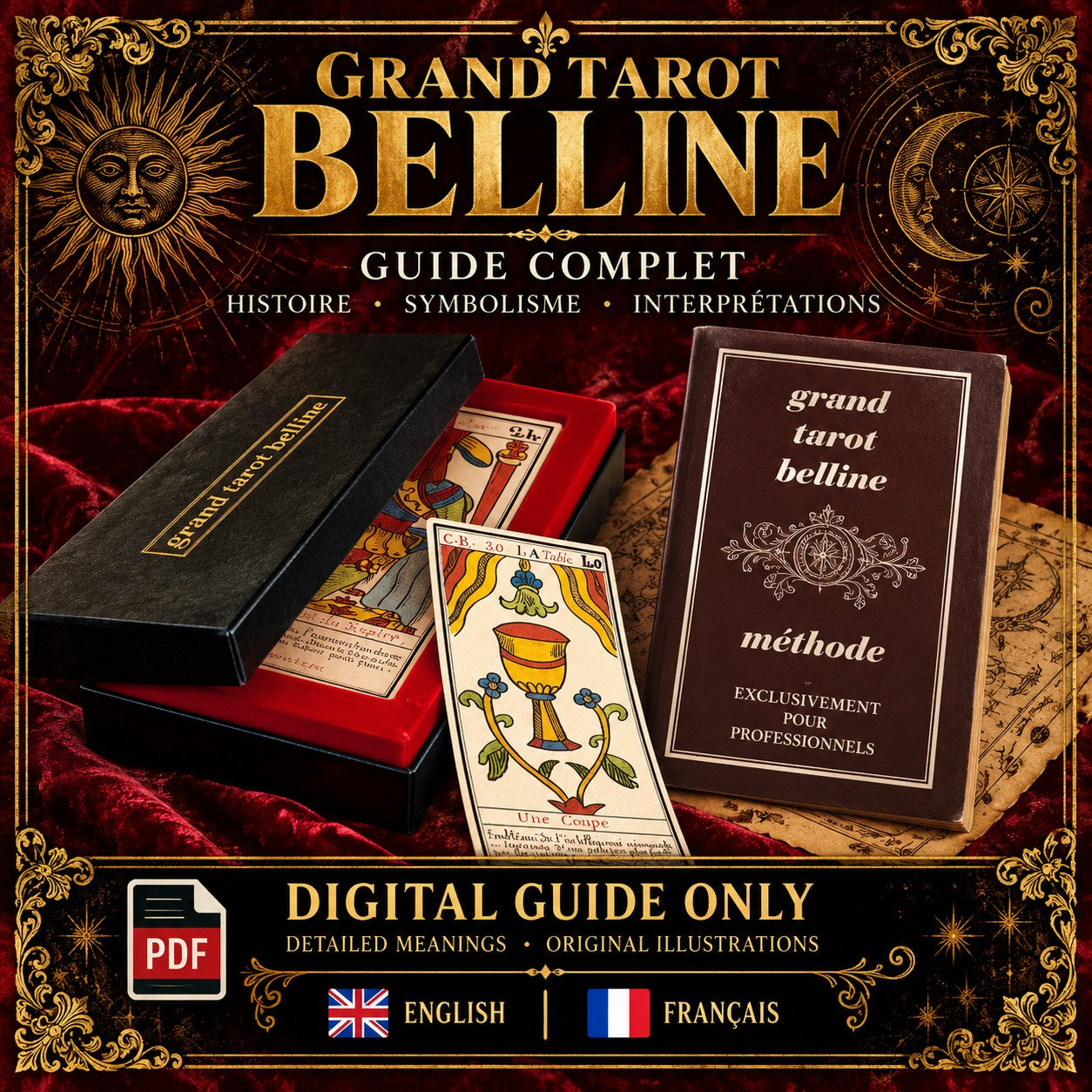 Livret et explications du Tarot de Belline - FR - Téléchargement de fichier - IMPRIMABLE - ANGLAIS et FRANCAIS