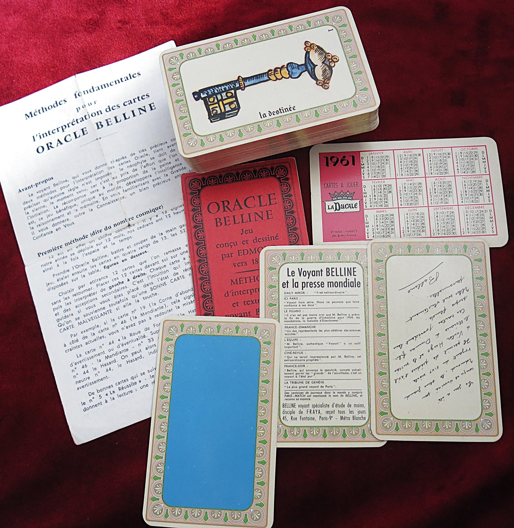 Oracle Belline – Vintage 1960 GOLD EDGES Edition – LA DUCALE - Classic Box - Cartomancy