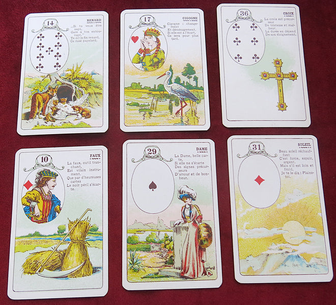 Cartes Lenormand Astra bleues - Années 70 - TRÈS RARE