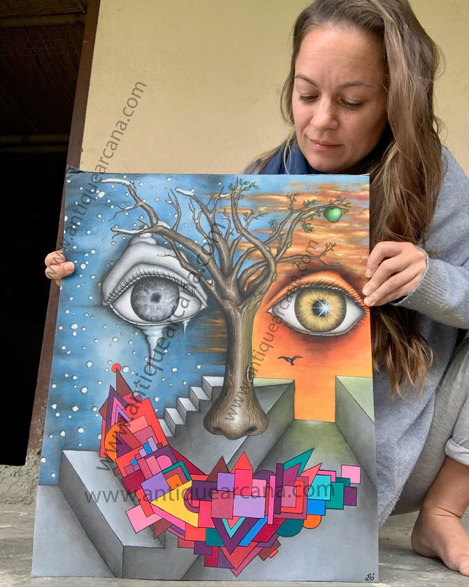 "GangaJi" by Bö Original Art Work - Ayahuasca Vision style